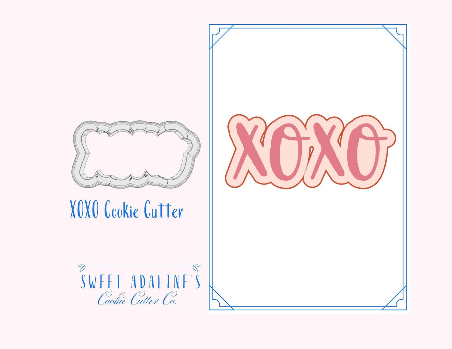 XOXO Plaque Cookie Cutter – Valentine’s Day Baking Tool – Cute Love-Themed Cookies – 3 Size Options – Hug & Kiss Design