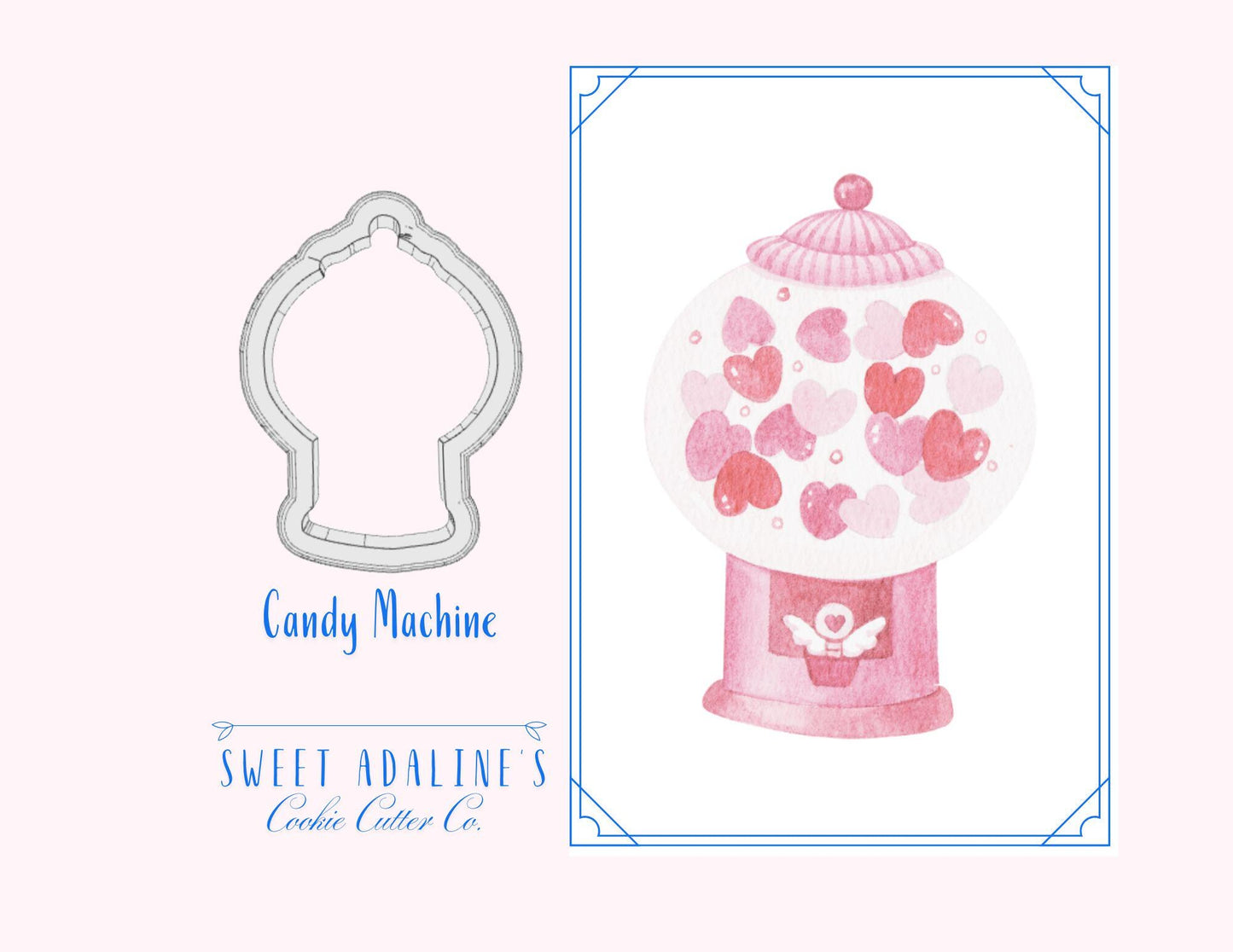 Valentine's Candy Machine Cookie Cutter β Cute Baking Tool for Love-Themed Cookies β 3 Sizes β Food-Safe Plastic β Fun Gift Idea