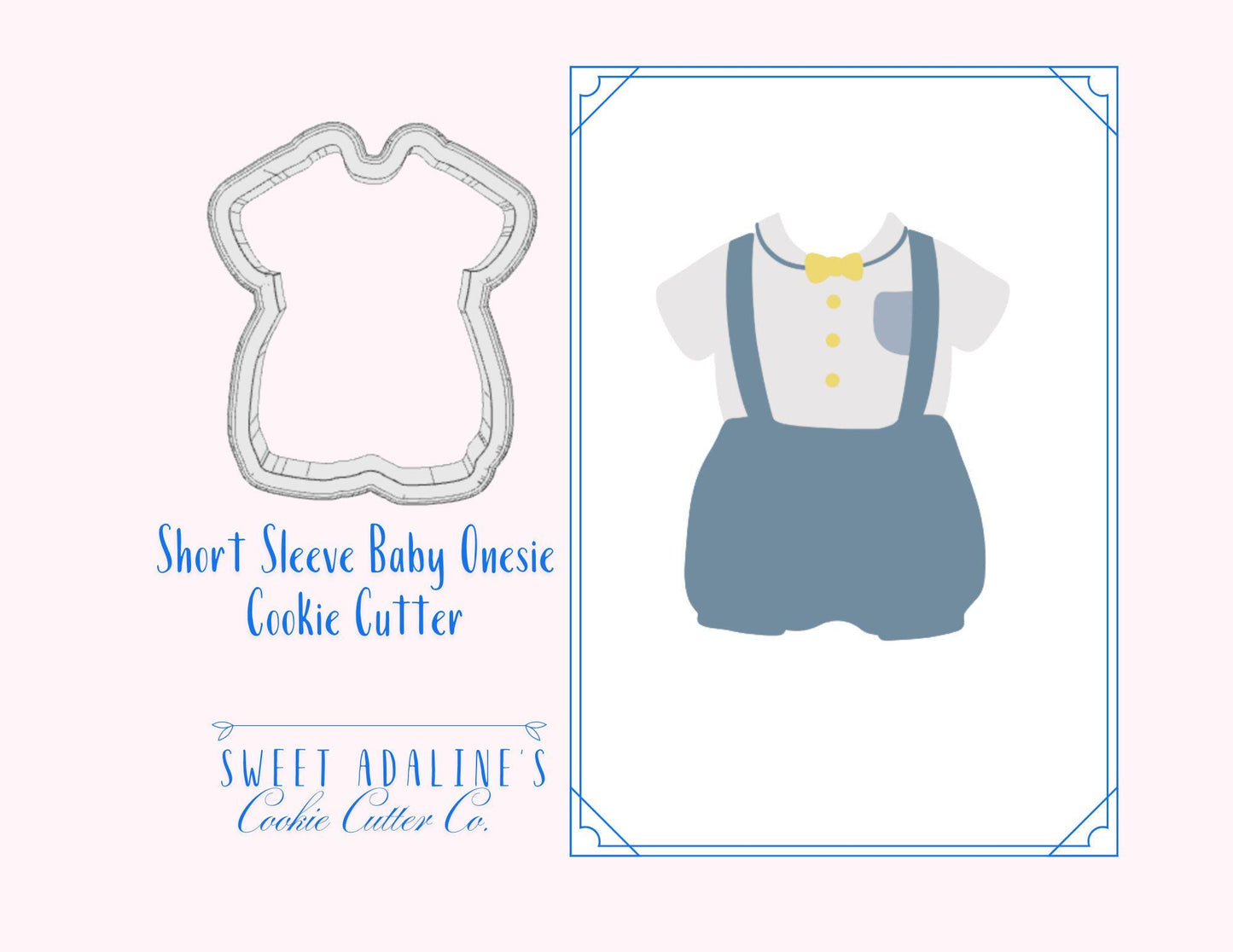 Short Sleeve Baby Onesie Cookie Cutter β Cute Design for Baby Showers and Parties β 3 Sizes β Perfect for Cookie Decorating