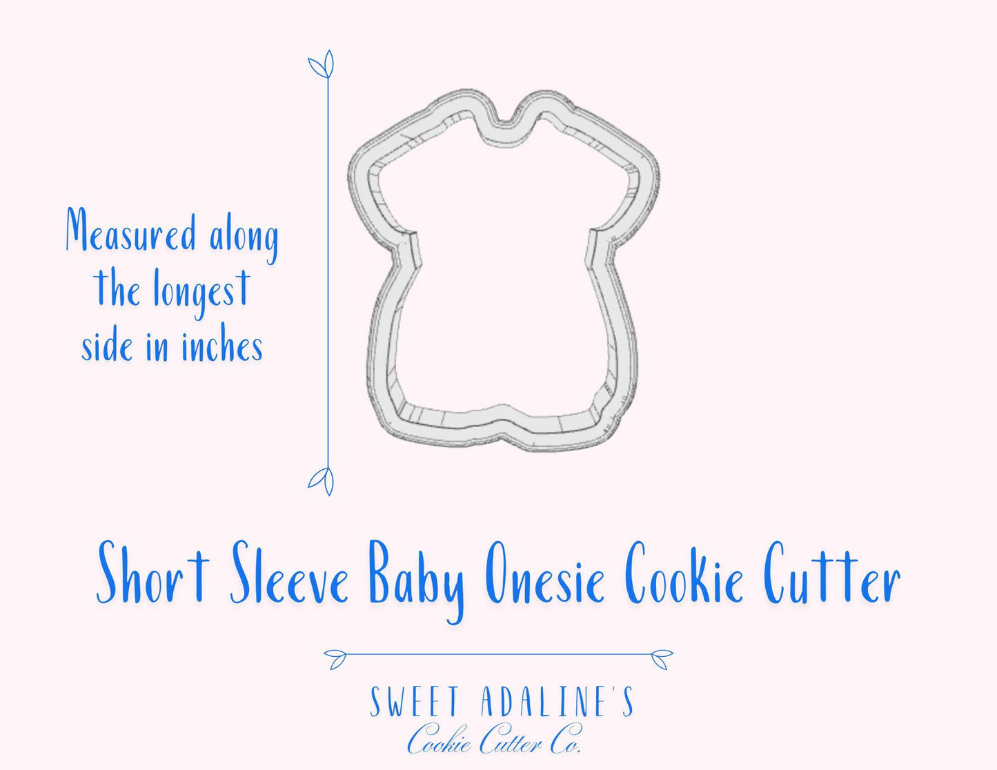 Short Sleeve Baby Onesie Cookie Cutter β Cute Design for Baby Showers and Parties β 3 Sizes β Perfect for Cookie Decorating
