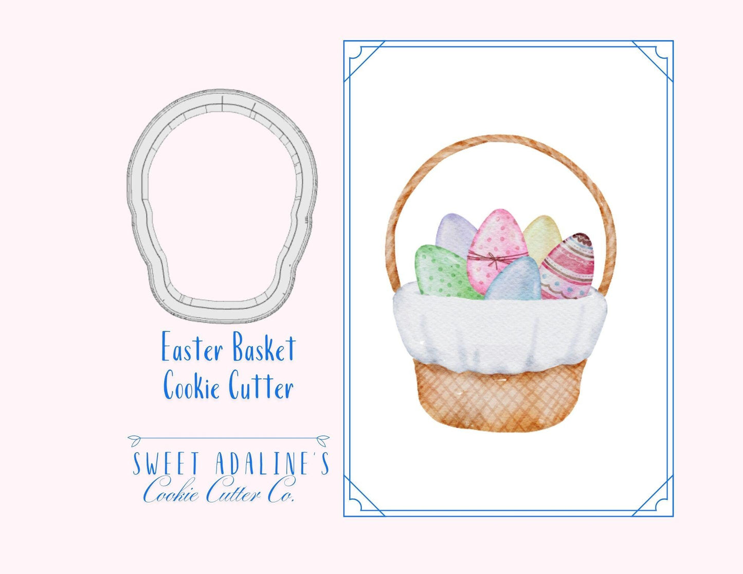Easter Basket Cookie Cutter: Playful Spring Baking, 3 Sizes