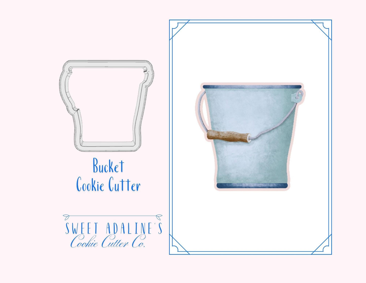 Bucket Cookie Cutter – Classic Design for Spring, Gardening, or Beach-Themed Parties –Gift for Gardeners and Farmers