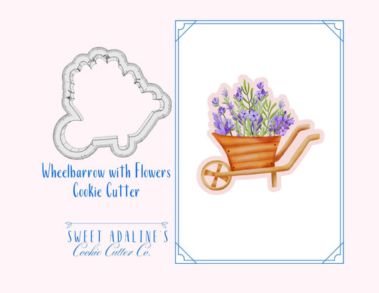 Wheelbarrow with Flowers Cookie Cutter – Baking for Spring & Garden-Themed Parties –  Gift for Gardeners -Garden Lovers