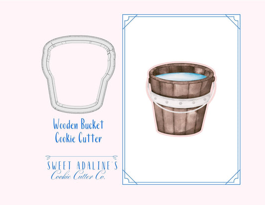 Wooden Bucket Cookie Cutter – Rustic Farmhouse Design – Perfect for Spring & Garden Themed Parties –Gift for Gardeners