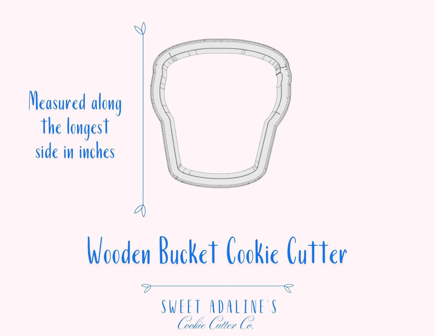 Wooden Bucket Cookie Cutter – Rustic Farmhouse Design – Perfect for Spring & Garden Themed Parties –Gift for Gardeners