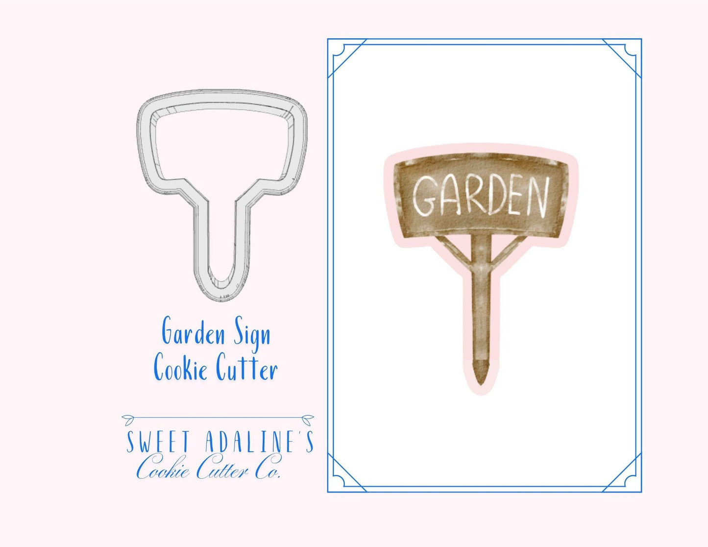 Wooden Garden Sign Cookie Cutter –Garden Design –Perfect for Spring, Garden Parties & Mother’s Day -Gift for Gardeners