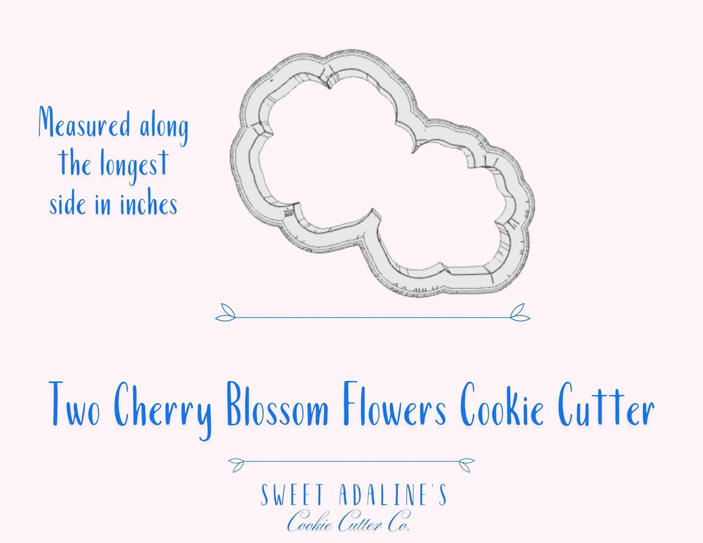Two Cherry Blossom Flowers Cookie Cutter – Spring Floral Design – Perfect for Easter, Mother’s Day & Garden Parties