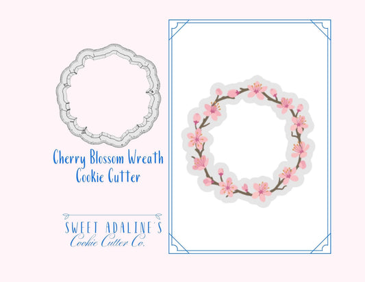 Cherry Blossom Wreath Cookie Cutter – Floral Design Spring Wreath – Perfect Gift for Spring, Easter & Mother’s Day