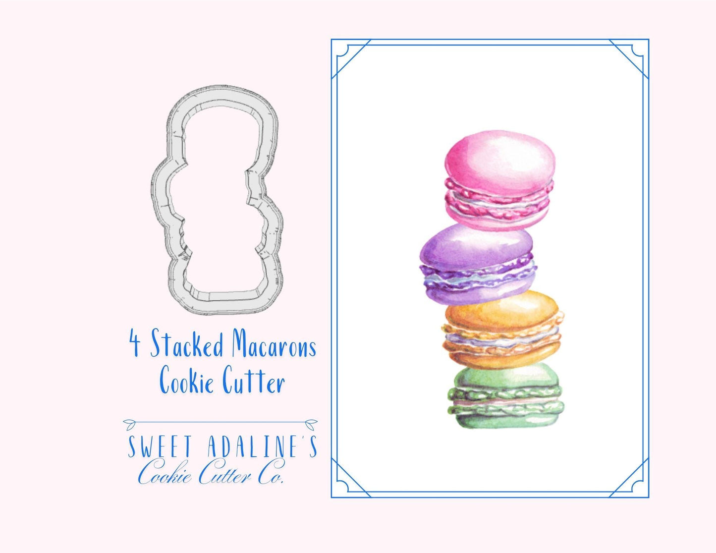 Stacked Macarons Cookie Cutter: Parisian Pastry Design