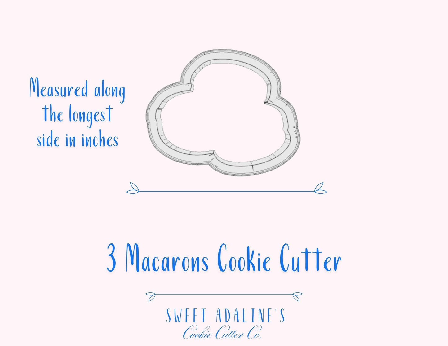 3 Macarons Cookie Cutter: Parisian Pastry Design