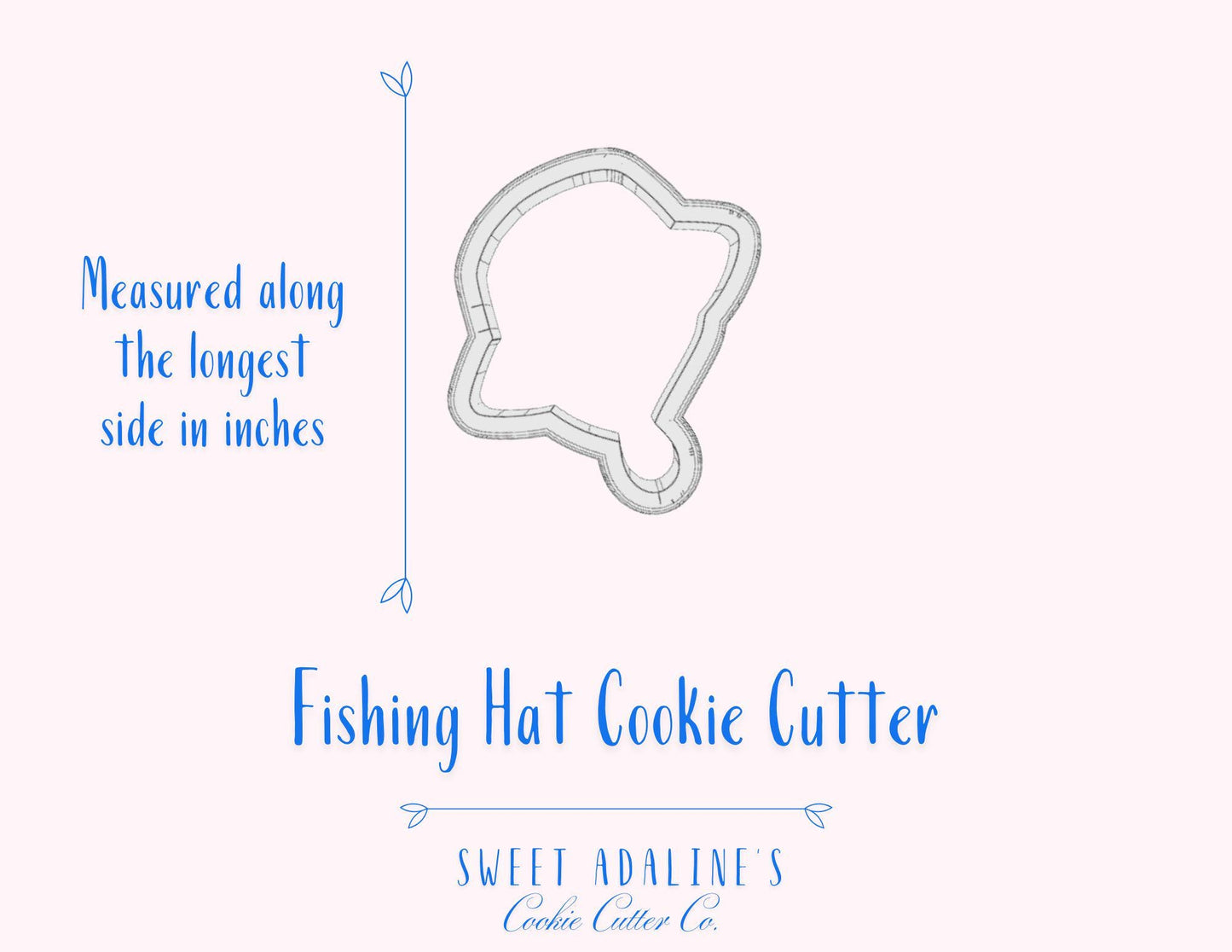 Fishing Hat Cookie Cutter – Perfect for Father’s Day, Fishing Adventures, & Lake Days – Custom Color - 3D Printed - Sturdy for Thick Dough