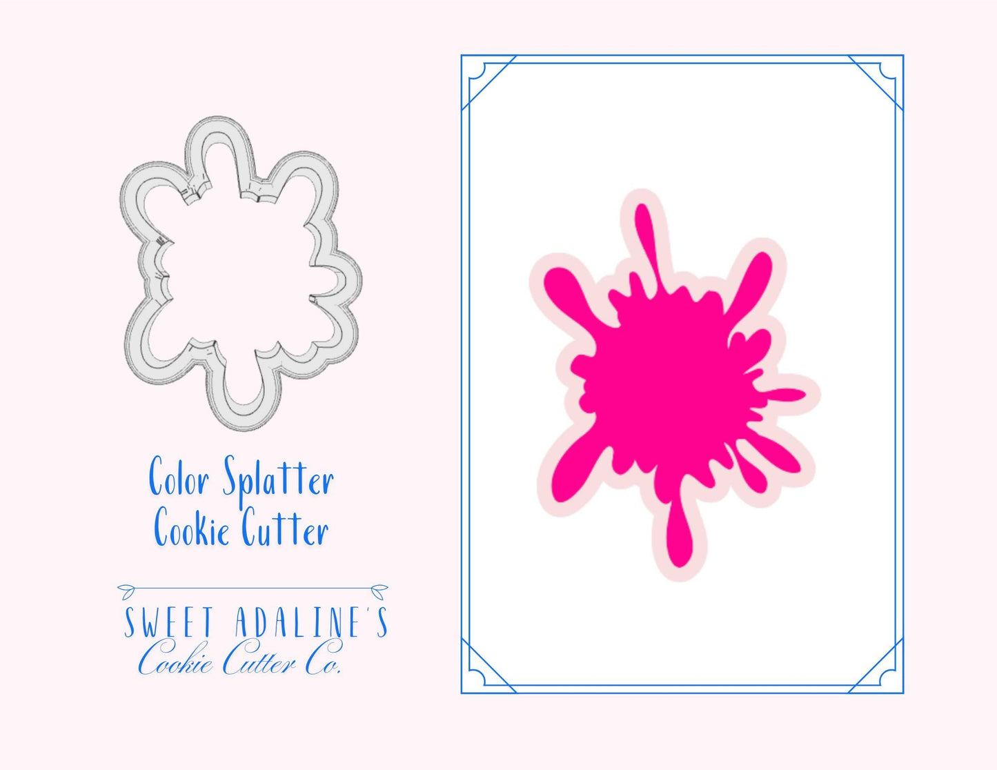 Color Splatter Cookie Cutter - Splat of Color Cookie Shape - Perfect for Artists and Artistic Designs- Celebrate Colors with Fun Baking