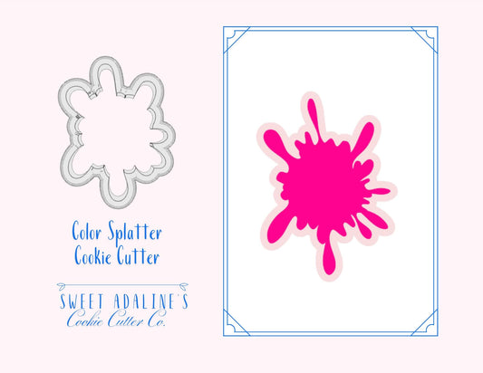 Color Splatter Cookie Cutter - Splat of Color Cookie Shape - Perfect for Artists and Artistic Designs- Celebrate Colors with Fun Baking