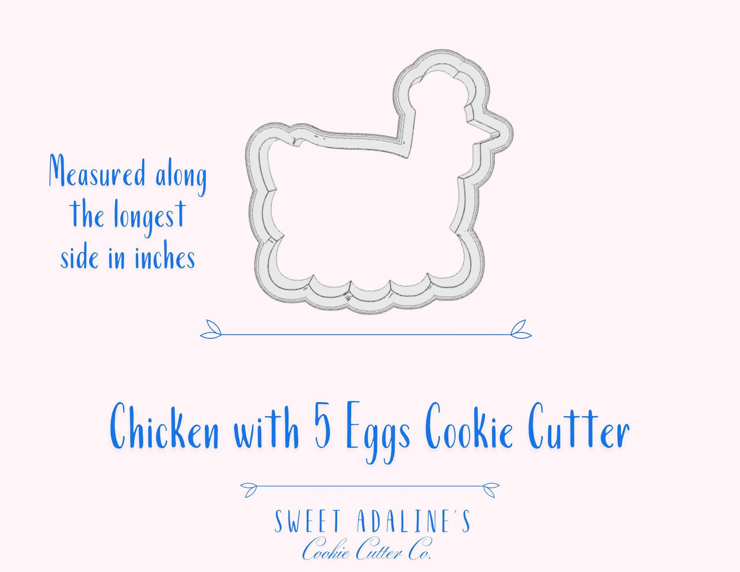 Chicken with 5 Eggs Cookie Cutter β Perfect for Spring, Easter & Farmhouse themed Parties, Cute Chicken Design - Sturdy, Thick Cutters