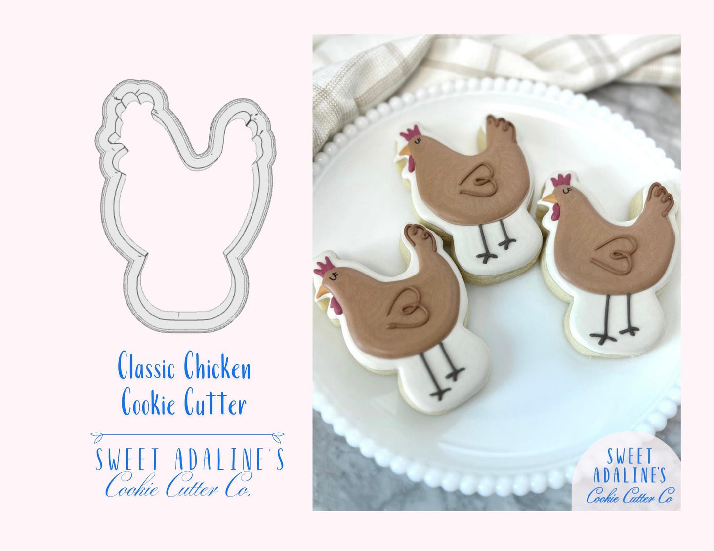 Classic Chicken Cookie Cutter - Perfect for Farm-Themed, Easter, and Spring Baking β Cute Chicken Design, Gift for Farm & Chicken Lovers