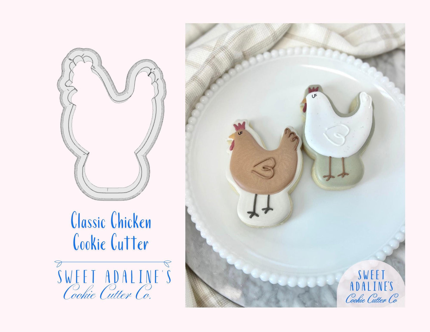 Classic Chicken Cookie Cutter - Perfect for Farm-Themed, Easter, and Spring Baking β Cute Chicken Design - Sturdy Cutter for Thick Dough