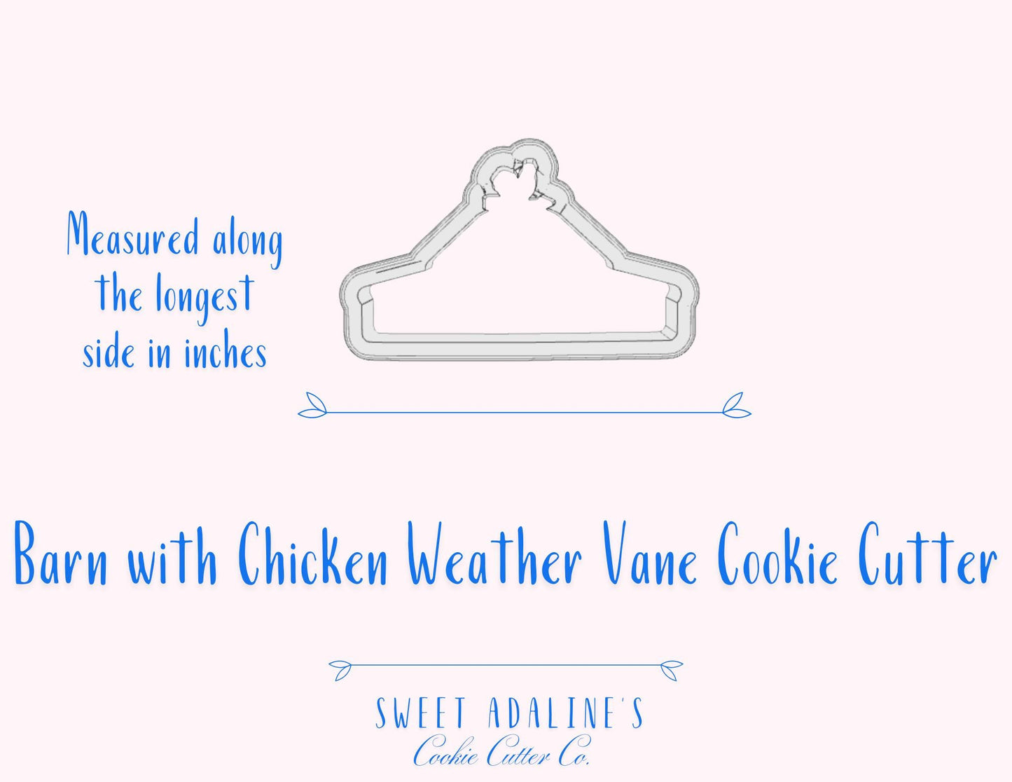 Barn with Chicken Weather Vane Cookie Cutter - Perfect for Farm-Themed, Easter, and Spring Baking β  Rustic Farm - Sturdy, Thick Cutter