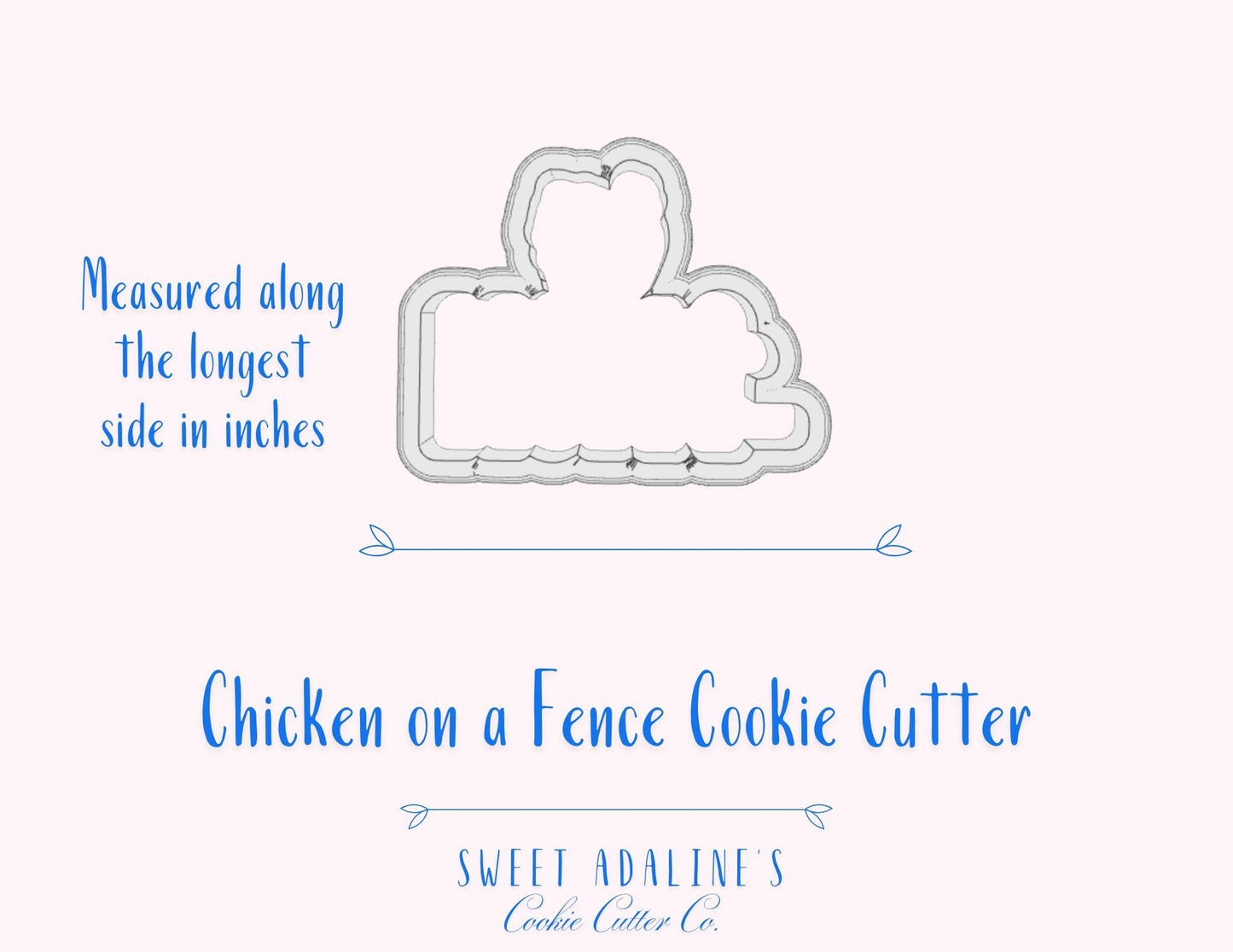 Chicken on a Fence Cookie Cutter -Perfect for Farm-Themed, Easter, & Spring Baking, Great Gift for Chicken Lovers - Sturdy for Thick Dough