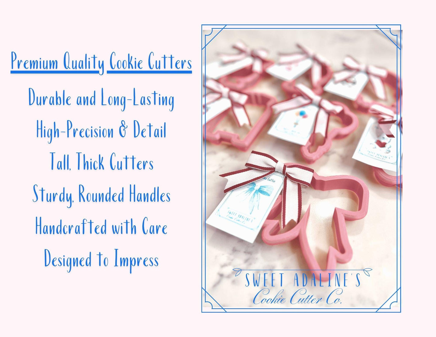 Two Cats in Love Cookie Cutter β Romantic Cat Design for Valentine's, Weddings, & Animal Lovers β 3 Sizes β Custom Color β3D Printed