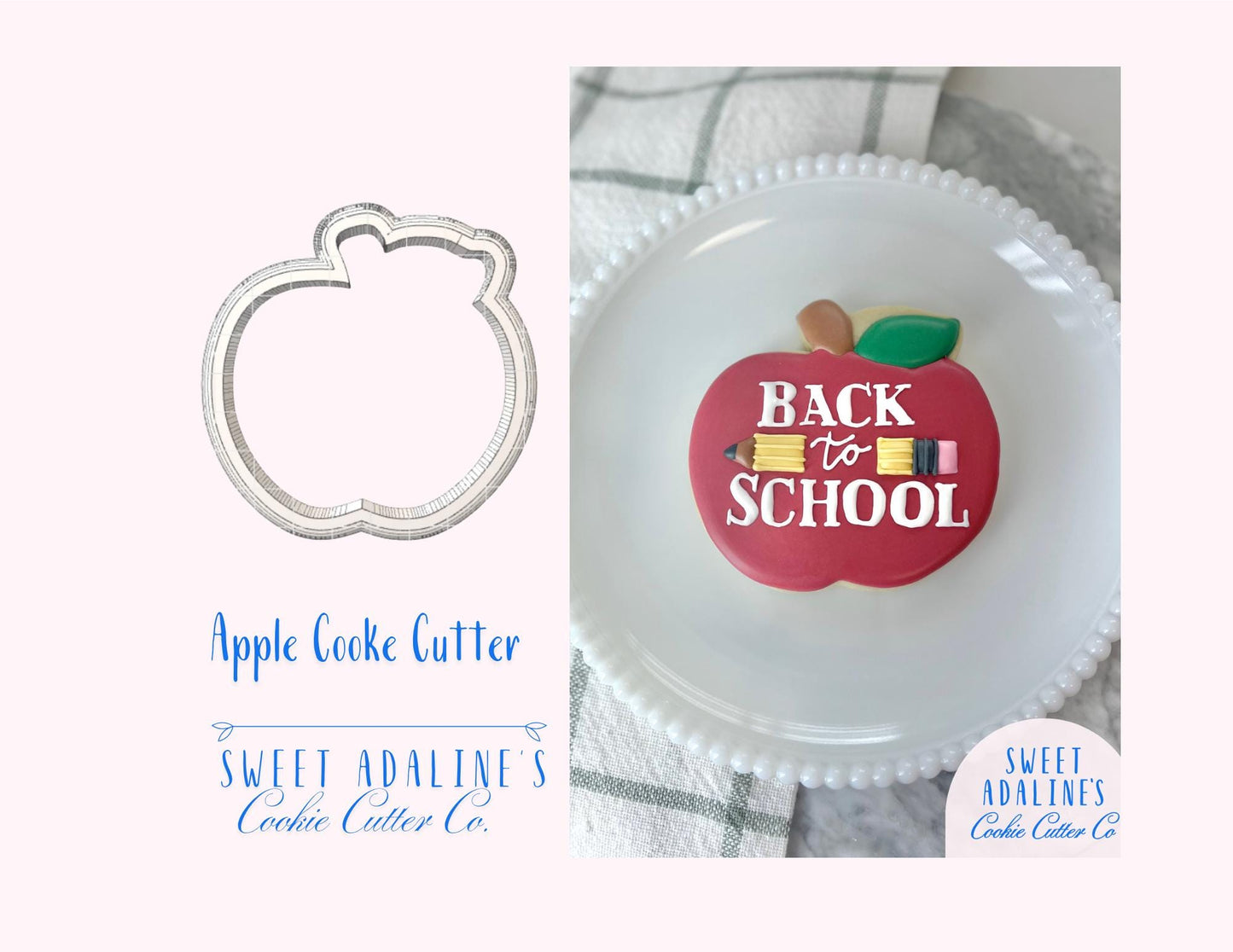 Apple Cookie Cutter β Back to School Teacher Gift β Classroom Favor β First Day of School Cookie β Teacher Appreciation Baking Tool - Thick