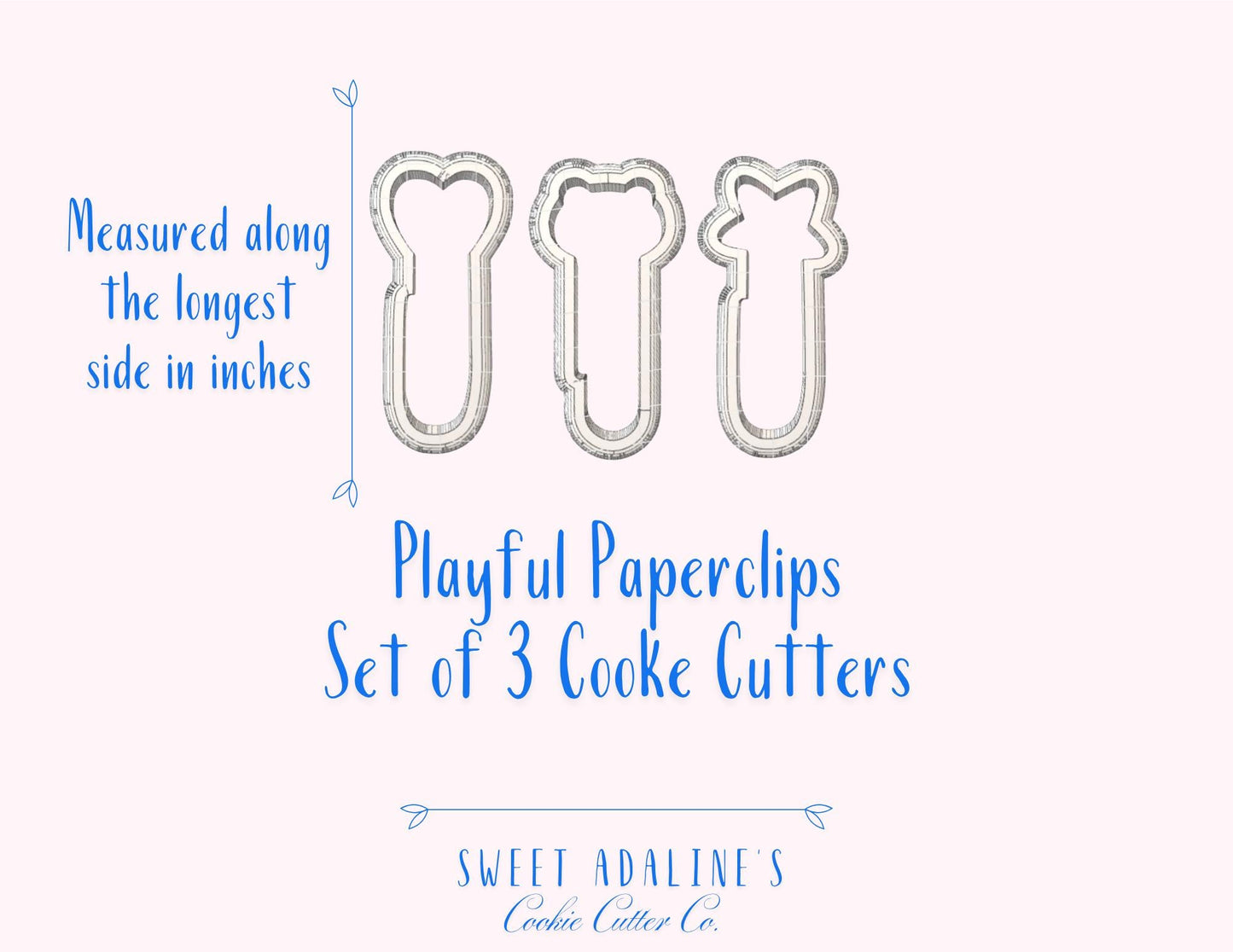Paperclip Cookie Cutter Set: Heart, Frog, Star - 3D Printed PLA