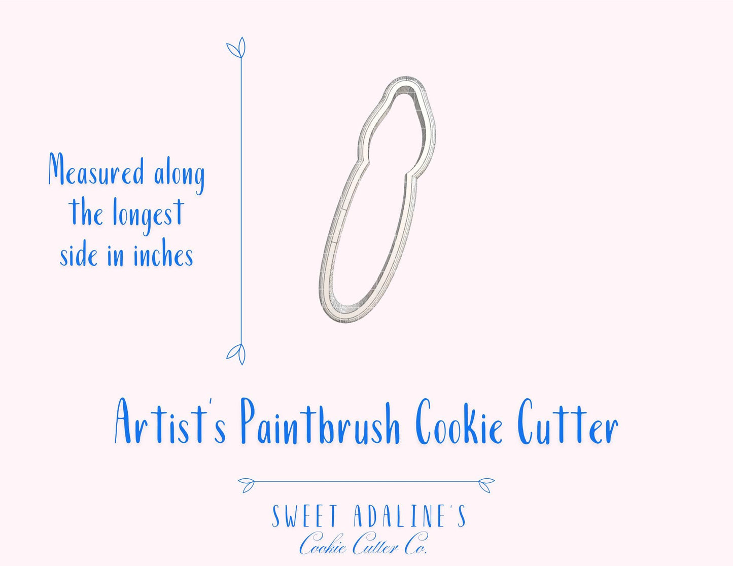 Artist's Paintbrush Cookie Cutter — Painter, Art Party, Teacher Appreciation, Birthday Decorated Cookies - Teacher Gifts & School Parties