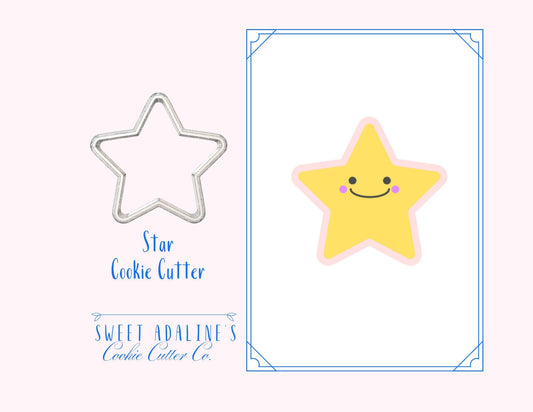 Star Cookie Cutter – Cute Kawaii Star – Birthday Party Favor – Baby Shower Cookie – Christmas Baking Tool – Fondant & Clay Cutter, Sturdy