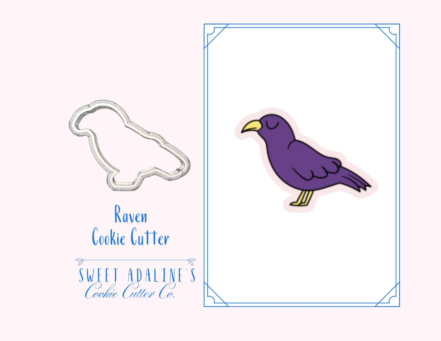 Raven Cookie Cutter for Halloween Baking: Spooky Bird Design - 3 Sizes