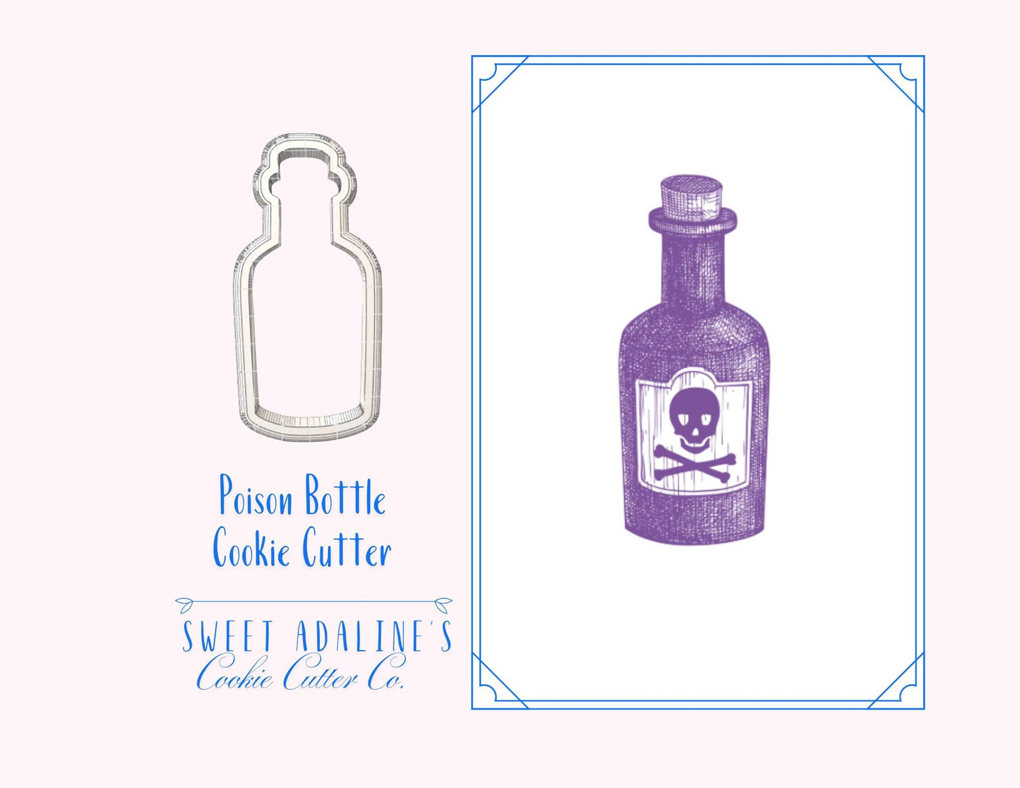 Poison Bottle Cookie Cutter for Halloween — Available in 3 Sizes — Cookie Cutters for Halloween Baking & Decorating - Witch's Potion