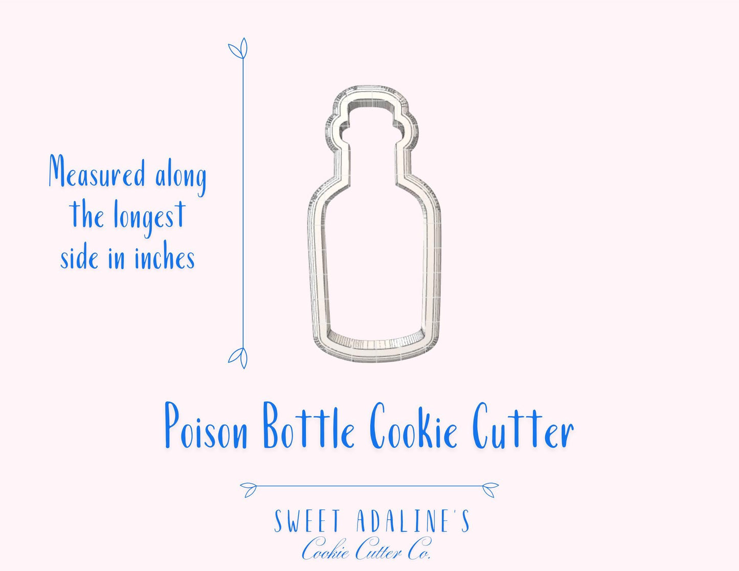 Poison Bottle Cookie Cutter for Halloween — Available in 3 Sizes — Cookie Cutters for Halloween Baking & Decorating - Witch's Potion
