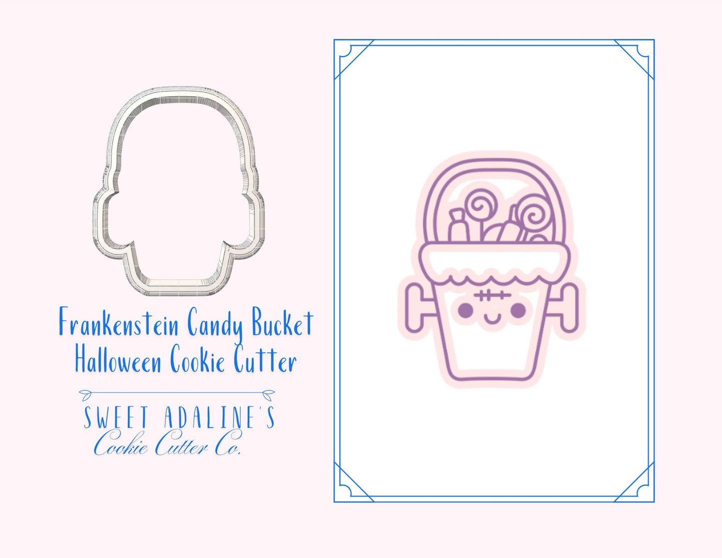 Frankenstein Candy Bucket Cookie Cutter: Halloween Baking, 3 Sizes