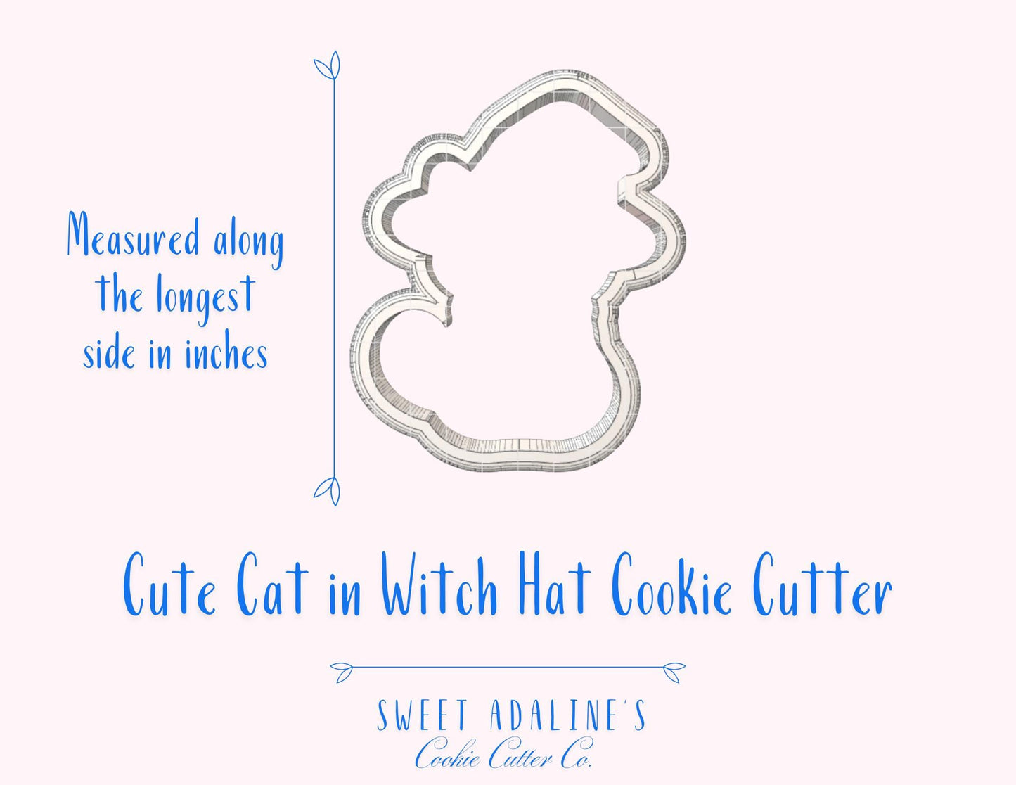 Cat Witch Hat Cookie Cutter: Halloween Baking, 3 Sizes