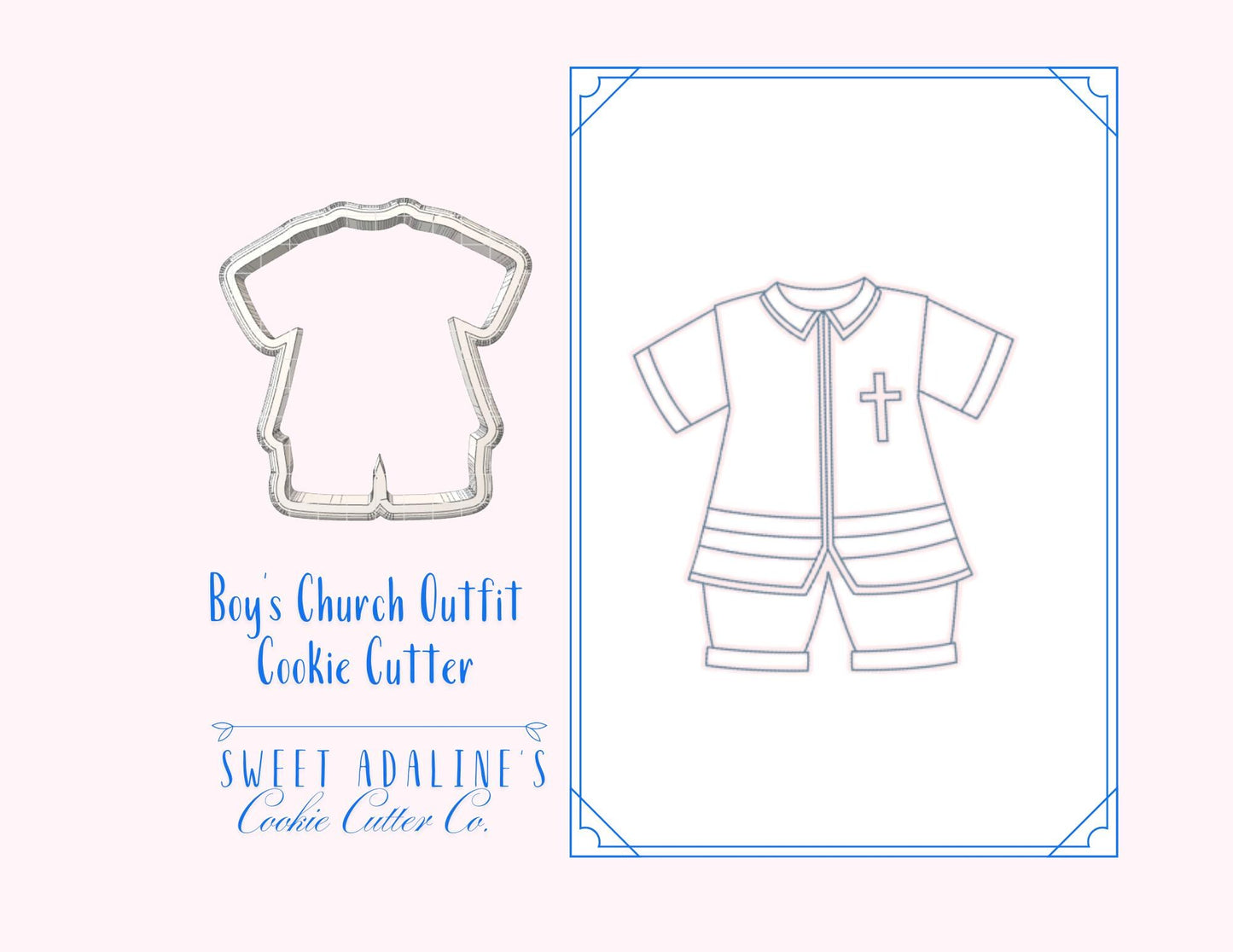 Boy's Church Outfit Cookie Cutter: Baptism, Communion, Confirmation