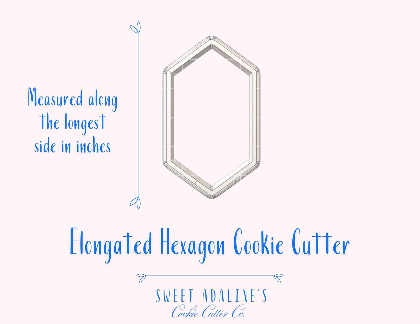 Elongated Hexagon Cookie Cutter: Modern Geometric Design