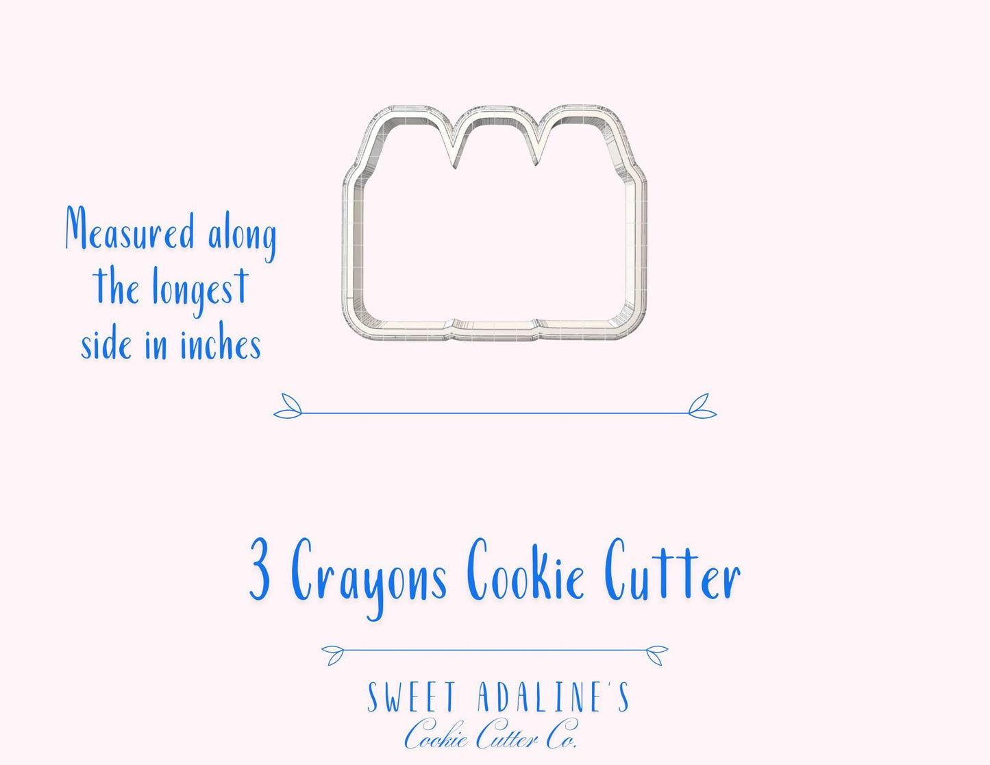 3 Crayons Cookie Cutter – Back to School Teacher Gift – Classroom Party Favor – School Supplies Cookie – Fondant & Clay Cutter –Sturdy thick