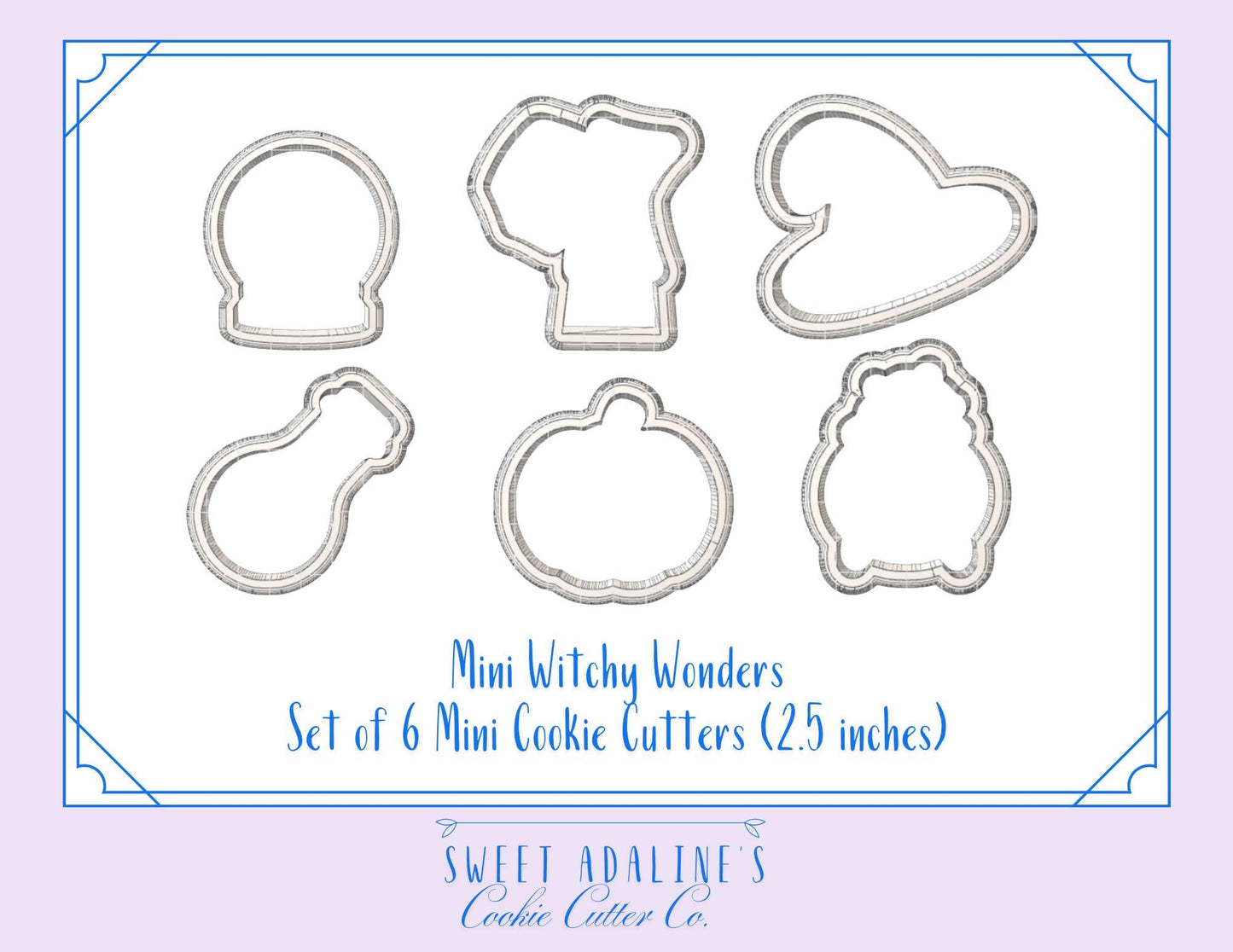 Witchy Halloween Mini Cookie Cutter Set: 6 Spooky Designs