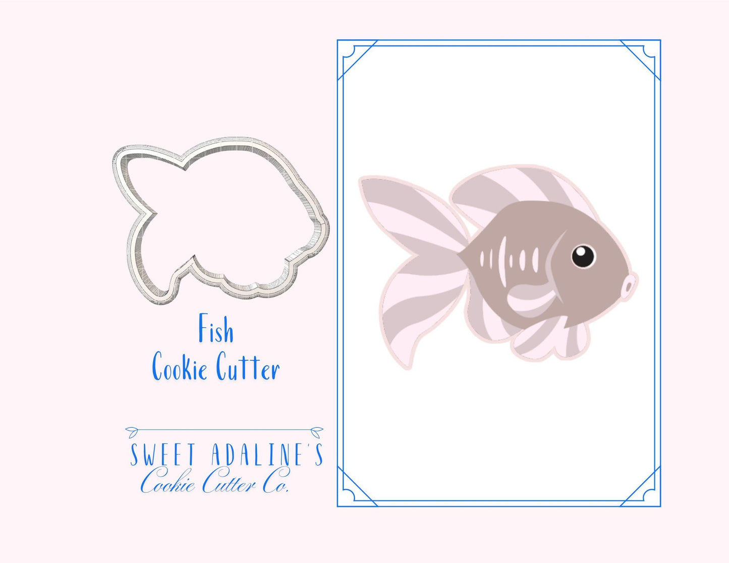 Fish Cookie Cutter: Ocean Animal Cookie Cutters; Beach, Nautical, and Under the Sea Party Baking Supplies; Baby Shower & Summer Cookies