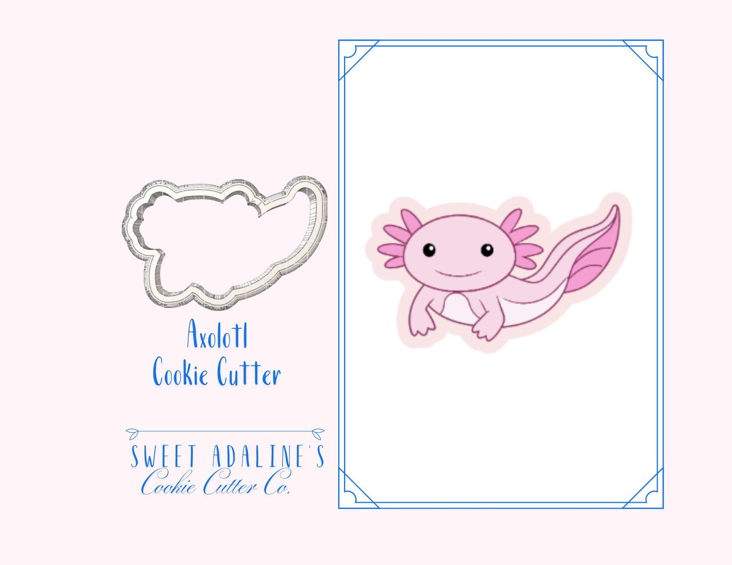 Axolotl Cookie Cutter: Cute Kawaii Cookie Cutters for Under the Sea, Aquarium, and Animal Party Cookies;  Summer Baking, Birthday Favors