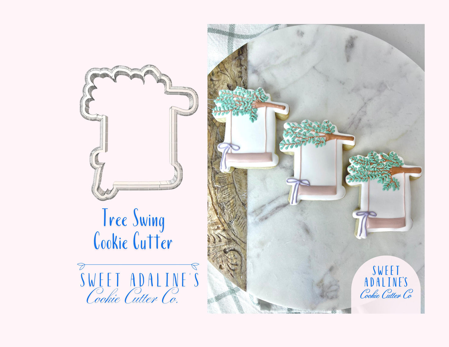 Tree Swing Cookie Cutter – Fairy Garden and Woodland Party Cookie Cutters for Baby Showers, Birthdays, and Enchanted, Whimsical Flower Theme