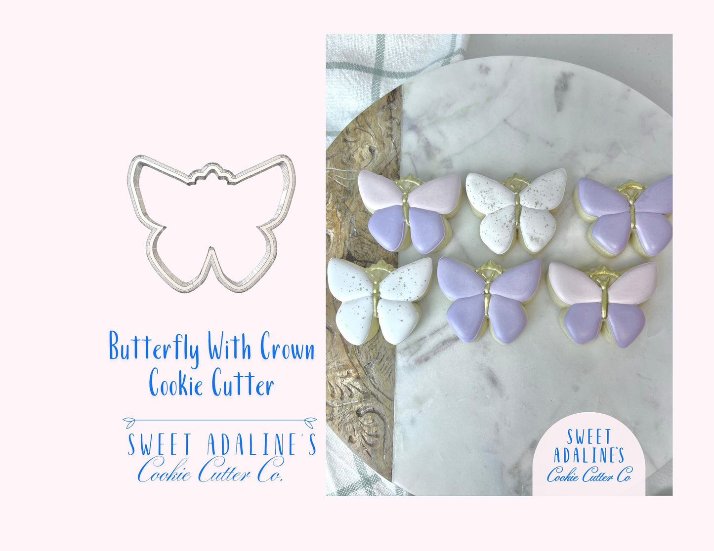 Butterfly with Crown Cookie Cutter: Fairy Garden & Woodland Party Cutters for Baby Showers, Birthdays, and Enchanted, Whimsical Themes