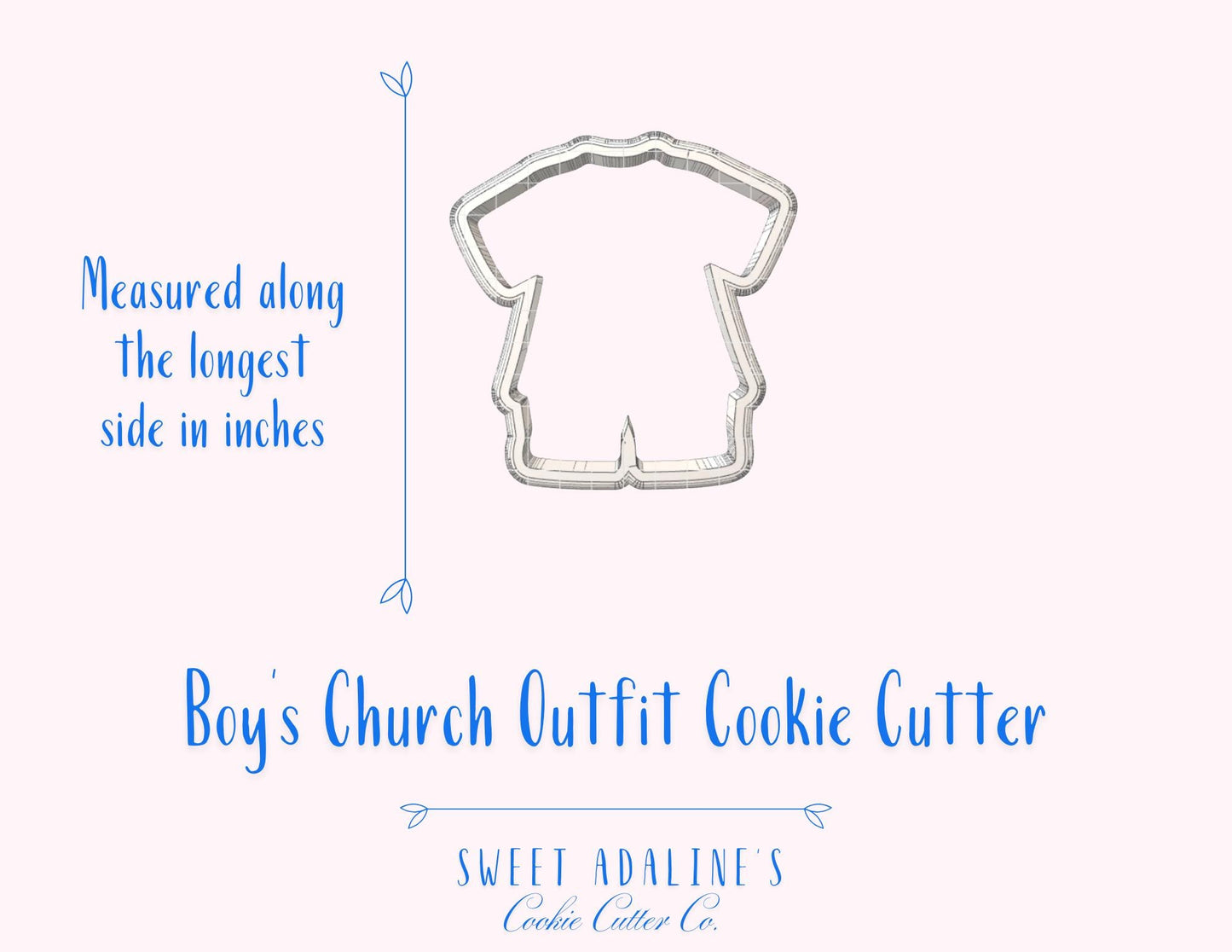 Boy's Church Outfit Cookie Cutter: Baptism, Communion, Confirmation
