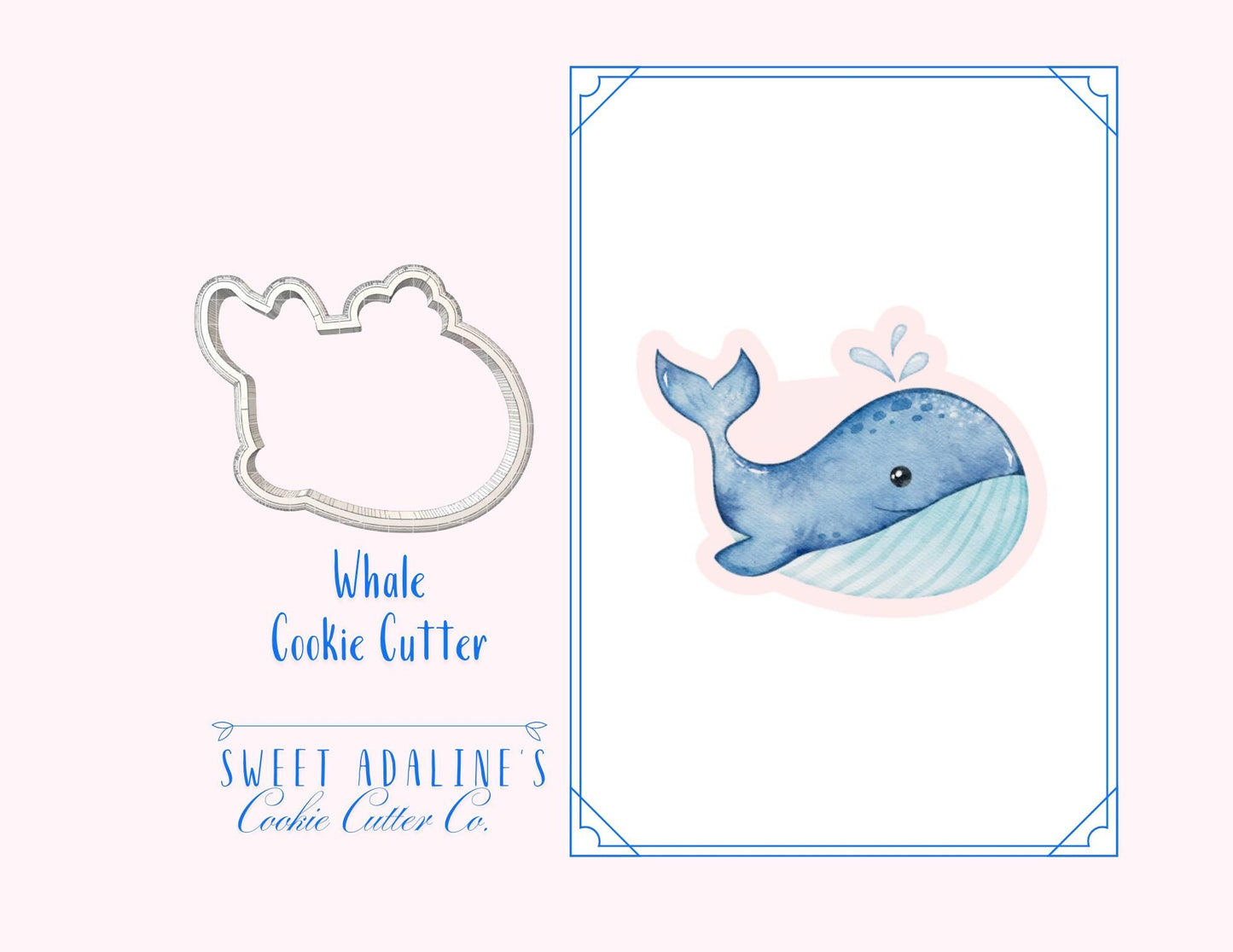 Whale Cookie Cutter: Ocean Animal Cookie Cutters; Beach, Nautical, and Under the Sea Party Baking Supplies; Baby Shower & Summer Cookies