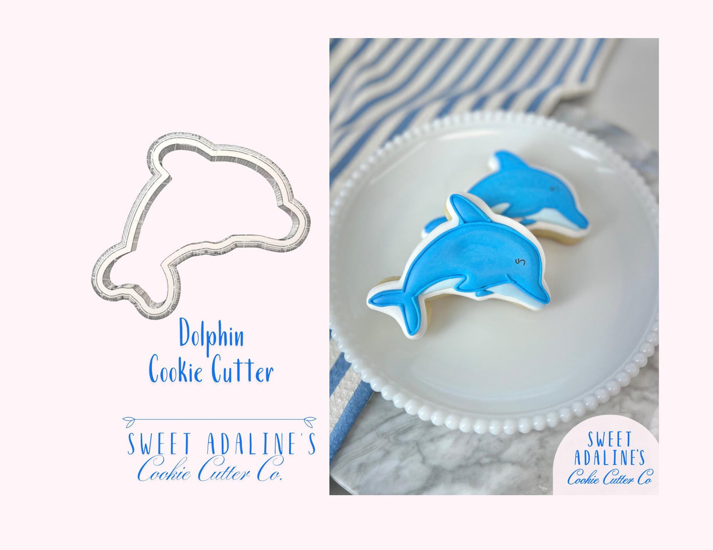 Dolphin Cookie Cutter: Ocean Animal Cookie Cutters for Beach, Nautical, and Under the Sea Parties; Summer Baking, Aquarium, Birthday Cookies