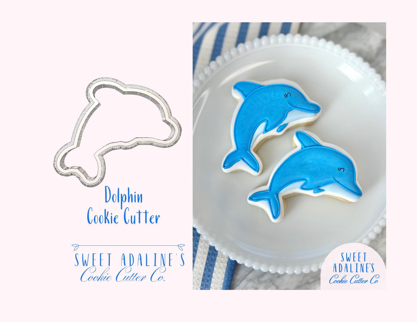 Dolphin Cookie Cutter: Ocean Animal Cookie Cutters for Beach, Nautical, and Under the Sea Parties; Summer Baking, Aquarium, Birthday Cookies
