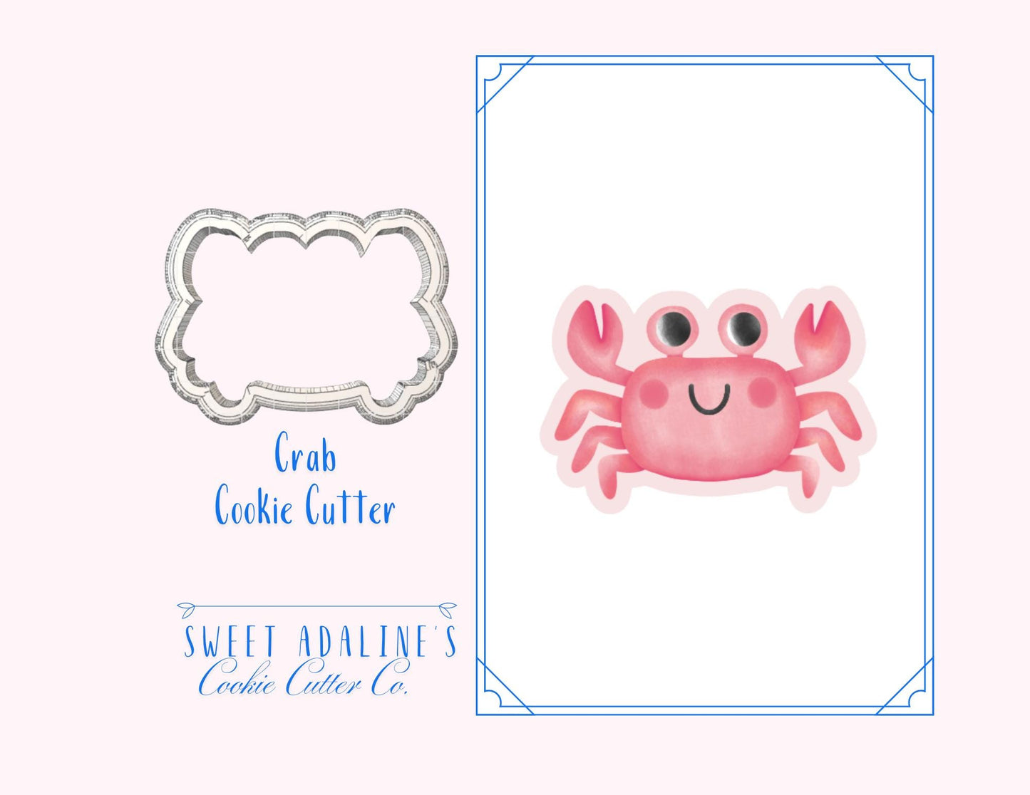 Crab Cookie Cutter: Cute Ocean Animal Cookie Cutters for Under the Sea, Beach, & Nautical Parties; Summer Baking, Aquarium, Birthday Cookies