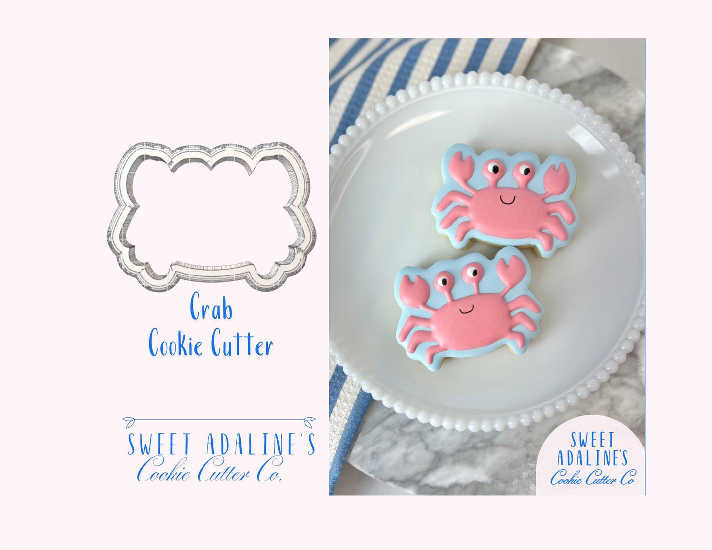Crab Cookie Cutter: Cute Ocean Animal Cookie Cutters for Under the Sea, Beach, & Nautical Parties; Summer Baking, Aquarium, Birthday Cookies