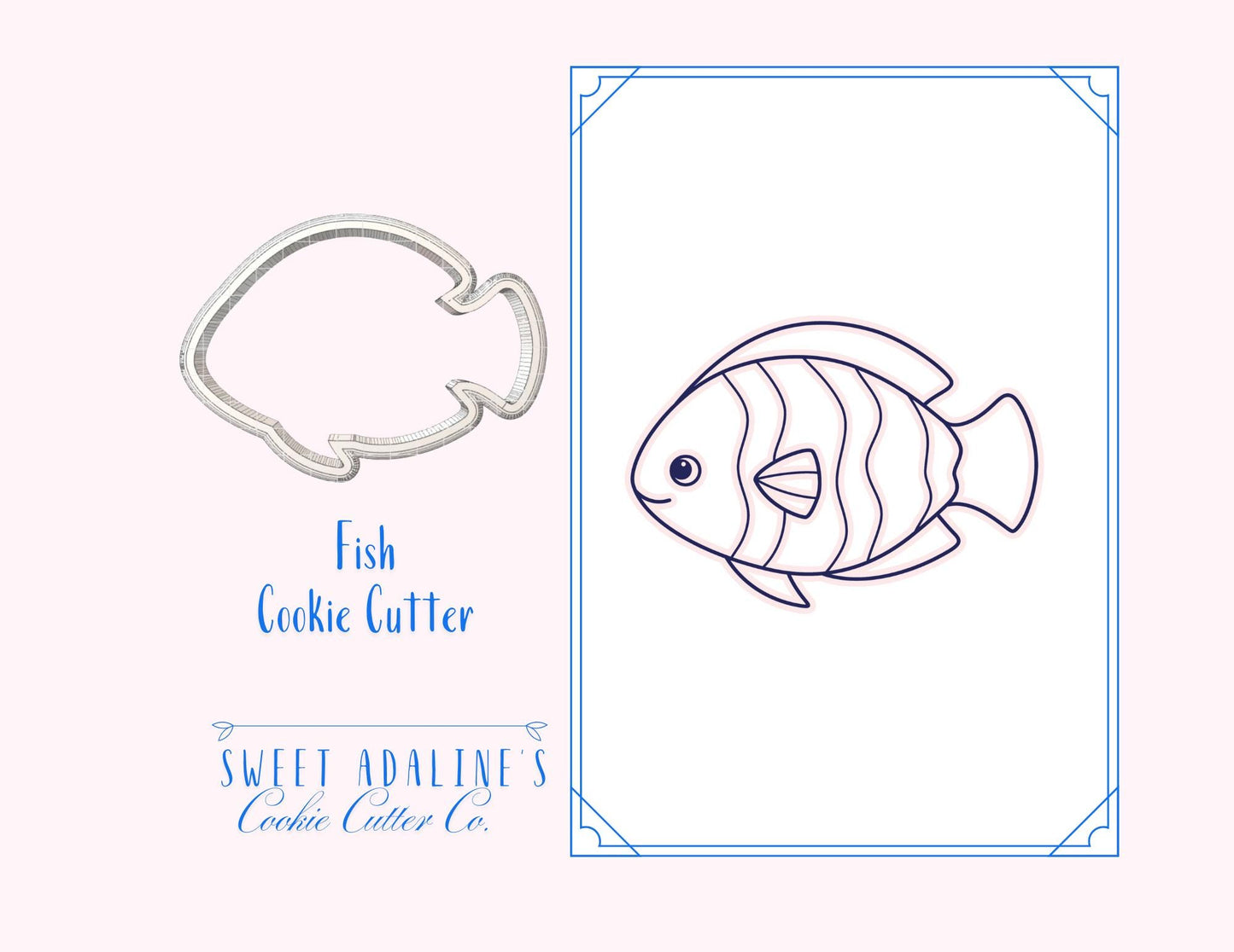 Fish Cookie Cutter: Under the Sea Ocean Animal; Tropical Fish Cookie Cutter for Summer, Beach, Nautical, and Aquarium-Themed Cookies