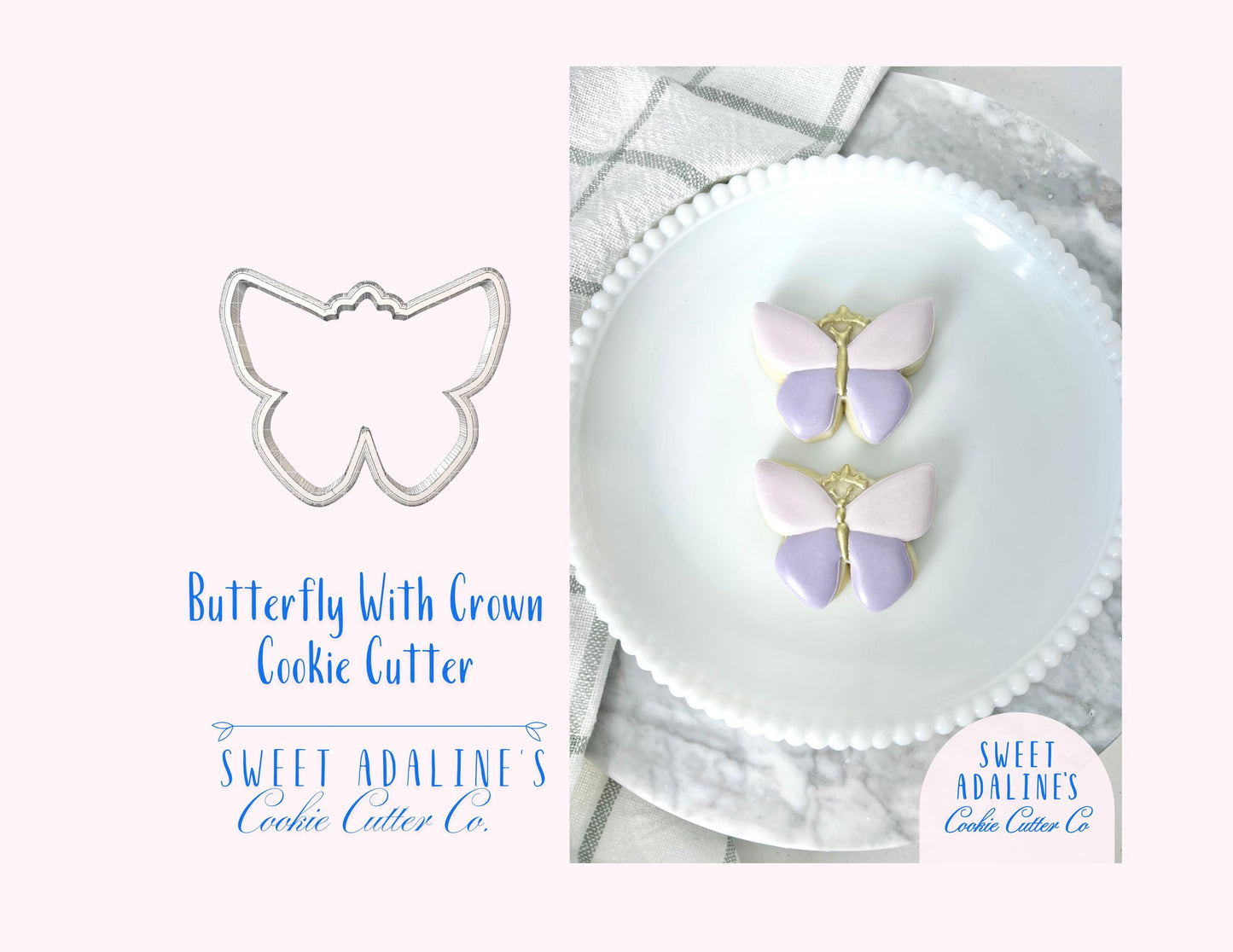 Butterfly with Crown Cookie Cutter: Fairy Garden & Woodland Party Cutters for Baby Showers, Birthdays, and Enchanted, Whimsical Themes