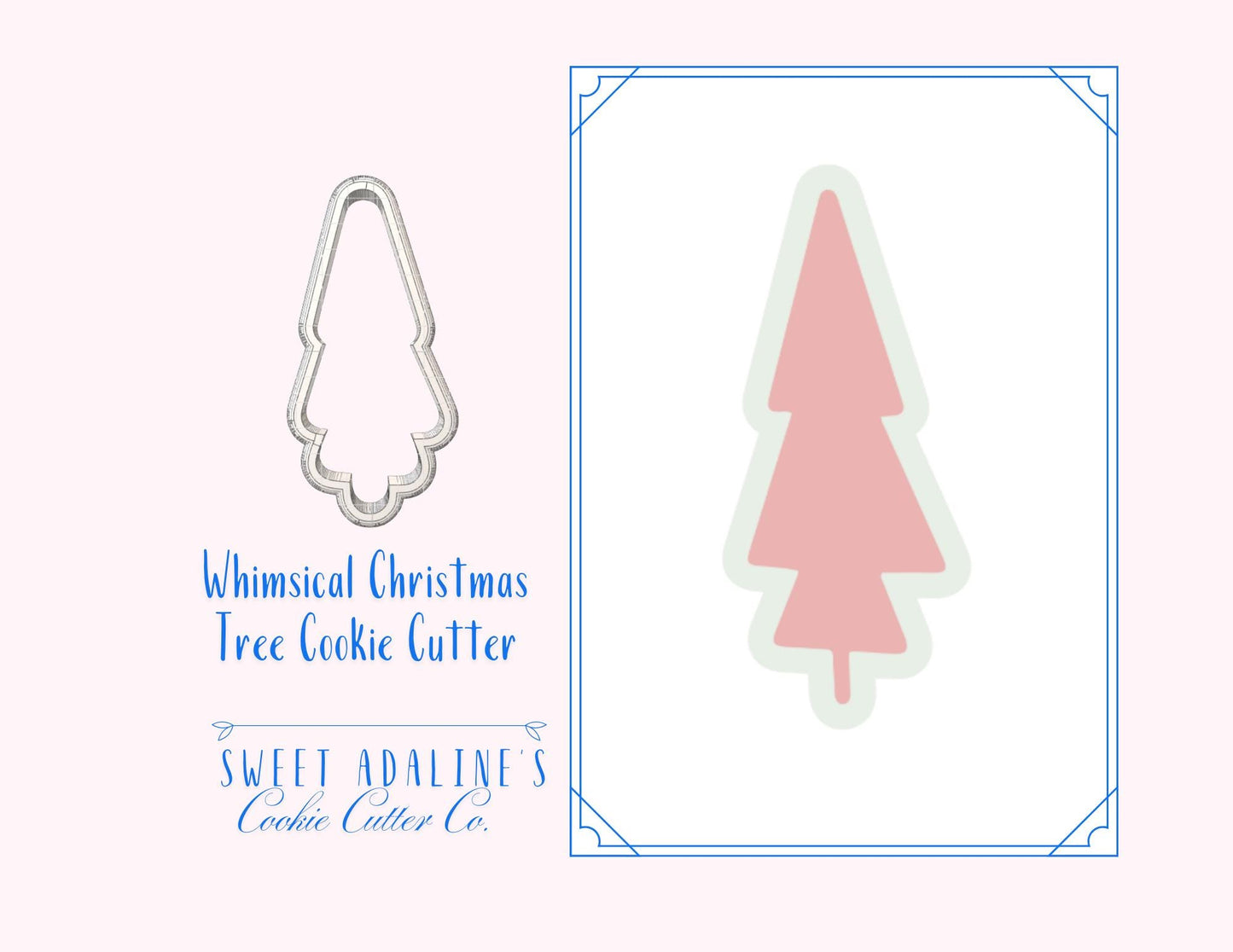 Whimsical Christmas Tree Cookie Cutter β Cute Modern Tree Cookie Cutter for Holiday Baking β 3D Printed Christmas Cookie Tool