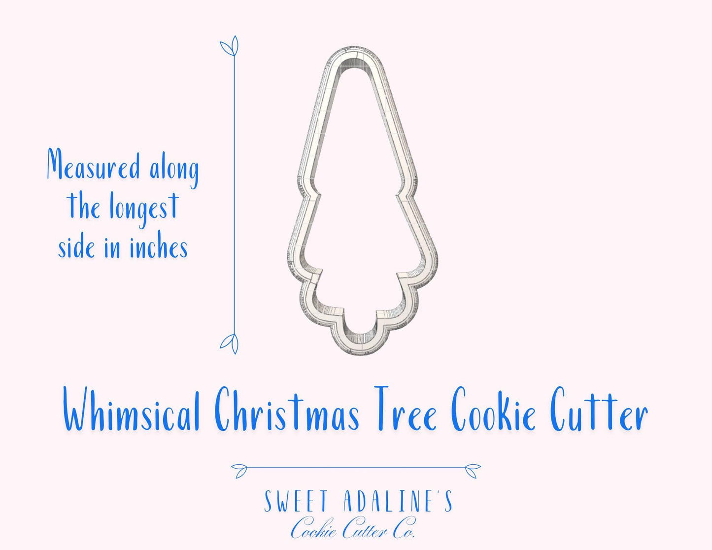 Whimsical Christmas Tree Cookie Cutter β Cute Modern Tree Cookie Cutter for Holiday Baking β 3D Printed Christmas Cookie Tool